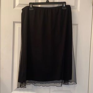 Skirt with sheer overlay